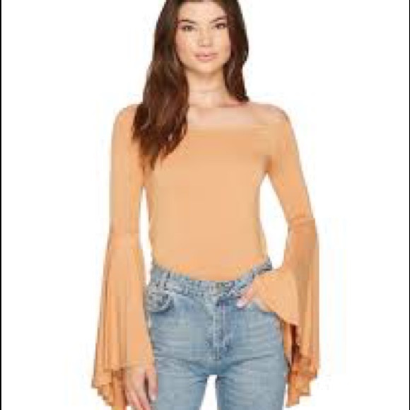 Free people birds of paradise bell sleeve top small neutral - Picture 2 of 10